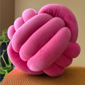 Hot Pink Knot Accent Pillow